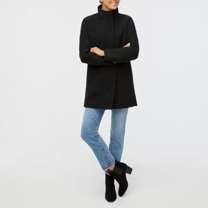 J. Crew Wool Blend City Coat in Black Size 2P